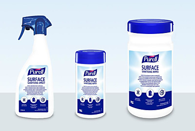 Design update for sanitising spray and wipes