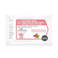 PREVEN'S PARIS Antiseptische Tücher im Pocket Sachet à 10 Tücher Grapefruit-Minzduft